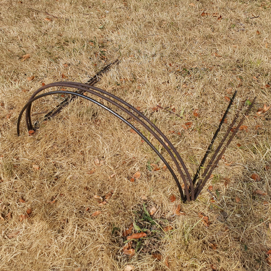Handcrafted Steel Plant Support Hoops, Rustic Patina
