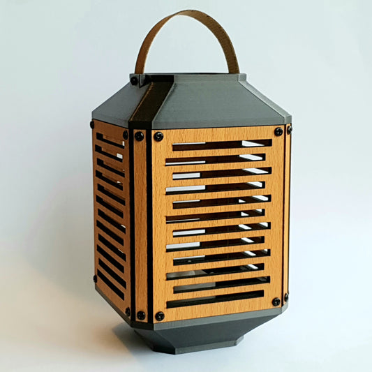 LED Candle Lantern in Beech