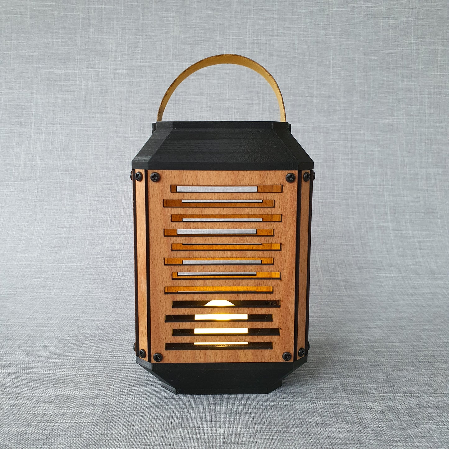 LED Candle Lantern in Beech