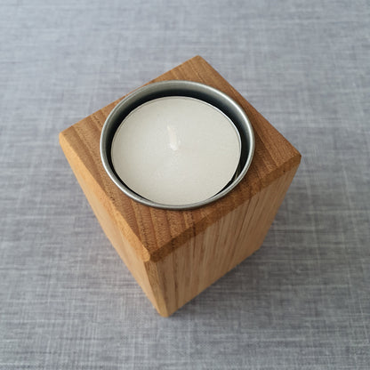 Square Tealight Holder in Sweet Chestnut