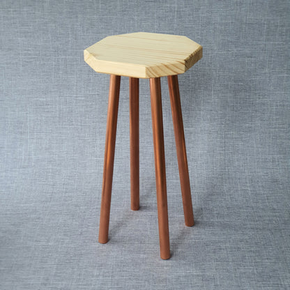 30cm Plant Stand in Pine and Copper