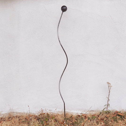 Handcrafted Ball-Top Spiral Stakes, Garden Stake, Plant Support, Bird Perch, Allotment Stake