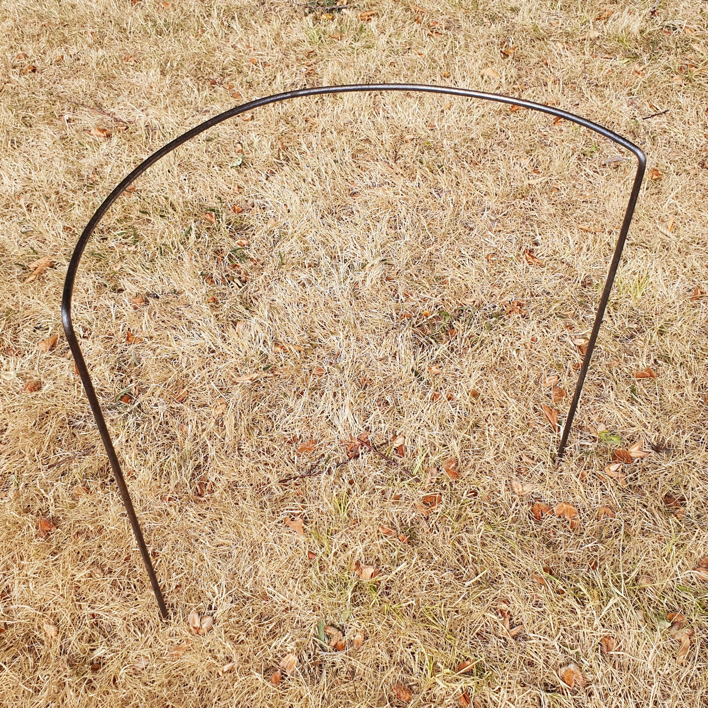 Handcrafted Steel Plant Support Hoops, Rustic Patina