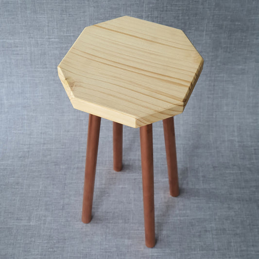 30cm Plant Stand in Pine and Copper