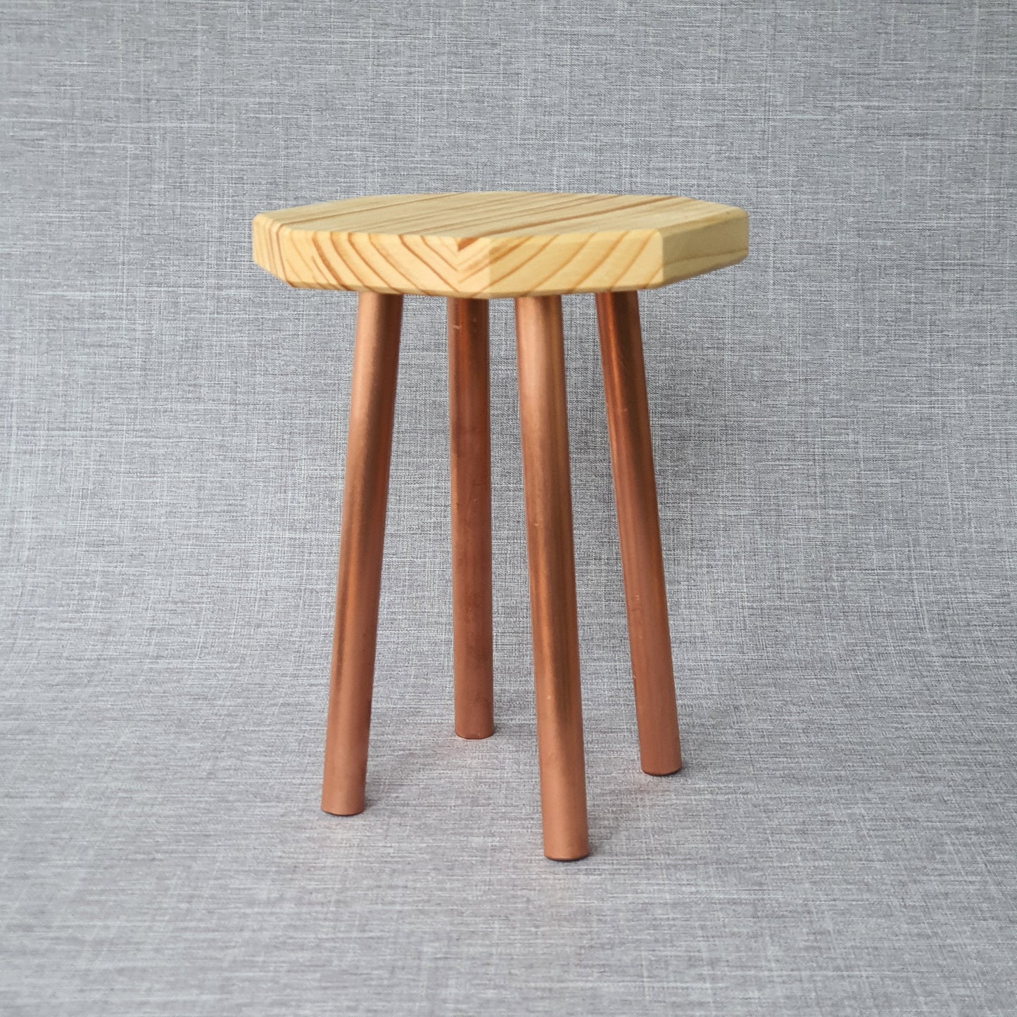 20cm Plant Stand in Pine and Copper