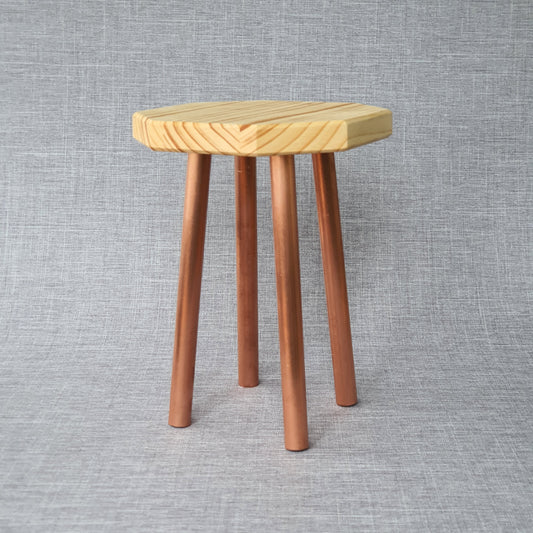 20cm Plant Stand in Pine and Copper